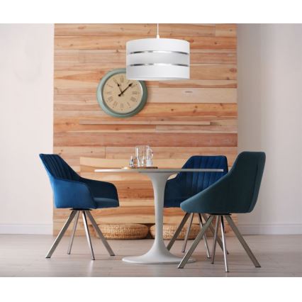 Luster na sajli HELEN 1xE27/15W/230V pr. 35 cm bela
