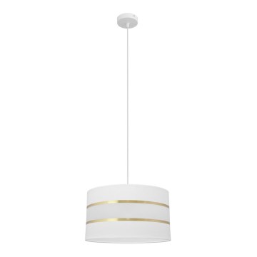 Luster na sajli HELEN 1xE27/15W/230V pr. 35 cm bela/zlatna