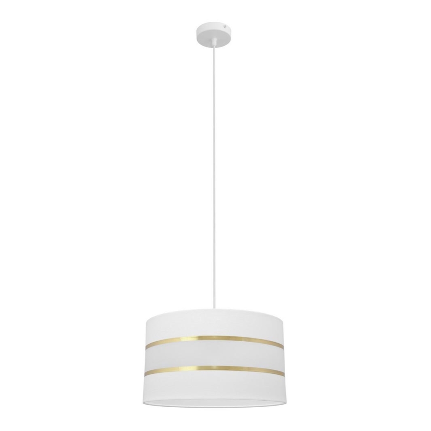 Luster na sajli HELEN 1xE27/15W/230V pr. 35 cm bela/zlatna