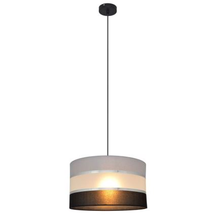Luster na sajli HELEN 1xE27/15W/230V pr. 35 cm crno/sivo/srebrno
