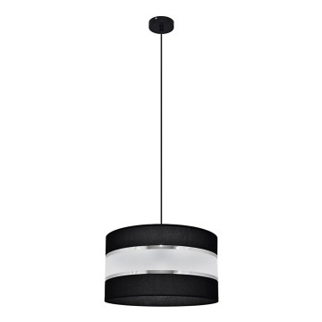 Luster na sajli HELEN 1xE27/15W/230V pr. 35 cm crno/srebrno
