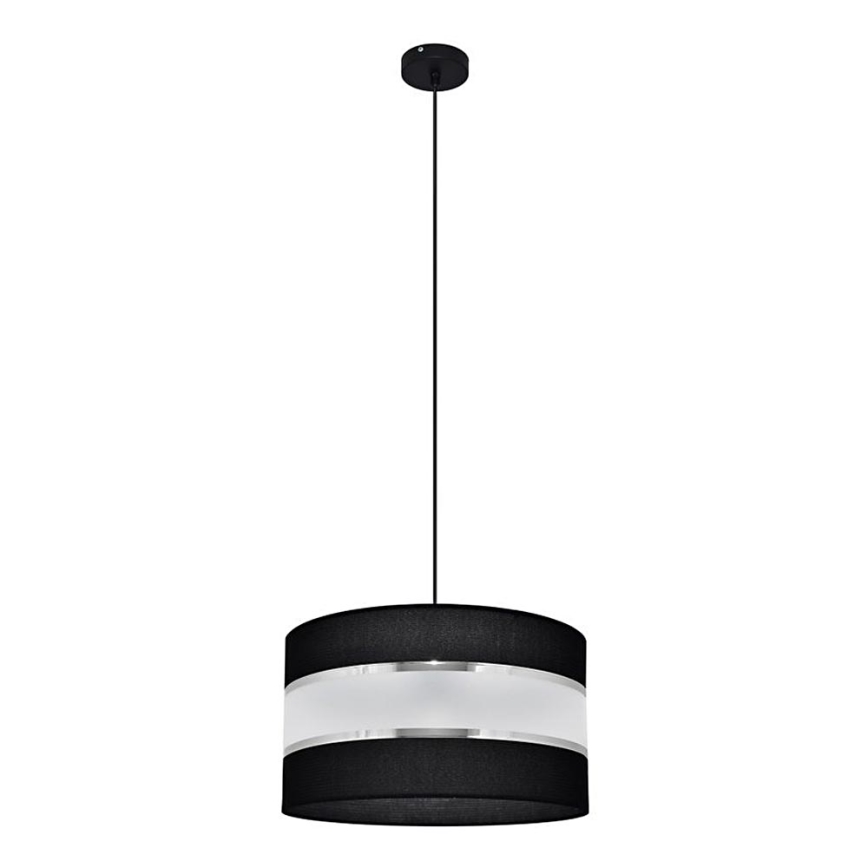 Luster na sajli HELEN 1xE27/15W/230V pr. 35 cm crno/srebrno