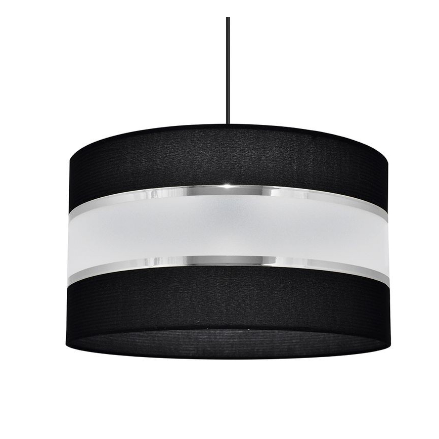 Luster na sajli HELEN 1xE27/15W/230V pr. 35 cm crno/srebrno