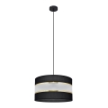 Luster na sajli HELEN 1xE27/15W/230V pr. 35 cm crno/zlatna