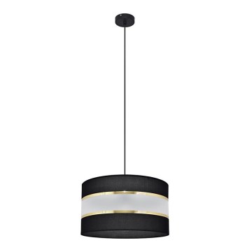 Luster na sajli HELEN 1xE27/15W/230V pr. 35 cm crno/zlatna