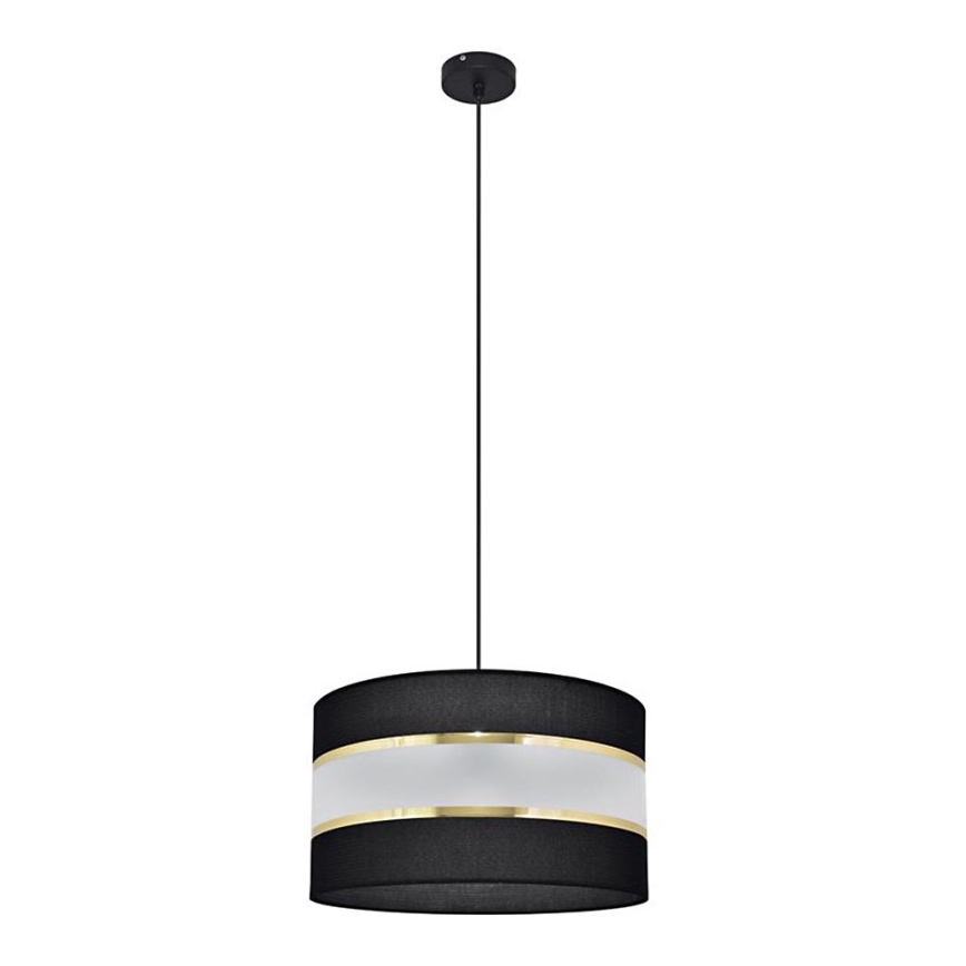 Luster na sajli HELEN 1xE27/15W/230V pr. 35 cm crno/zlatna