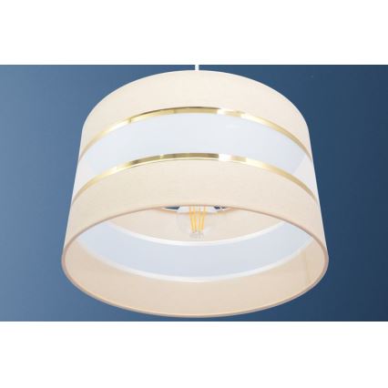 Luster na sajli HELEN 1xE27/15W/230V pr. 35 cm kremasta/zlatna