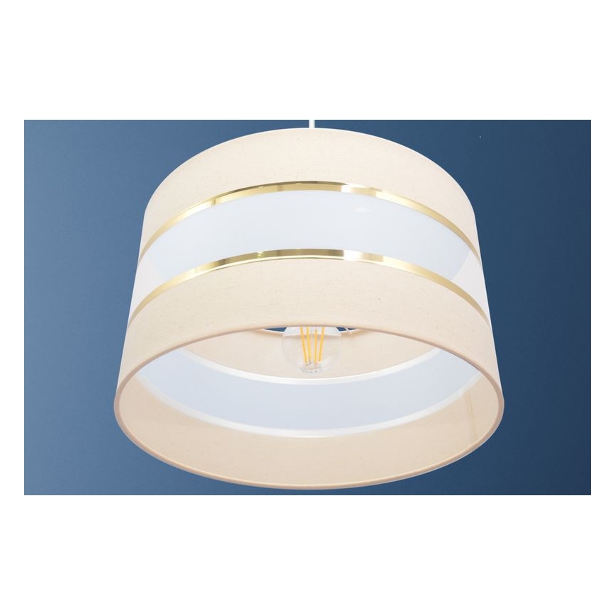 Luster na sajli HELEN 1xE27/15W/230V pr. 35 cm kremasta/zlatna