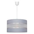 Luster na sajli HELEN 1xE27/15W/230V pr. 35 cm sivo/srebrno