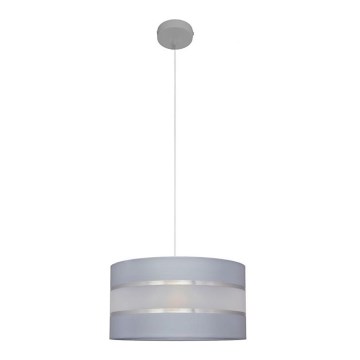 Luster na sajli HELEN 1xE27/15W/230V pr. 35 cm sivo/srebrno