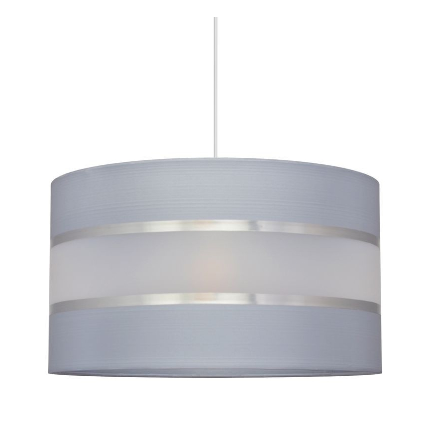 Luster na sajli HELEN 1xE27/15W/230V pr. 35 cm sivo/srebrno