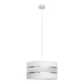 Luster na sajli HELEN 1xE27/15W/230V pr. 40 cm bela