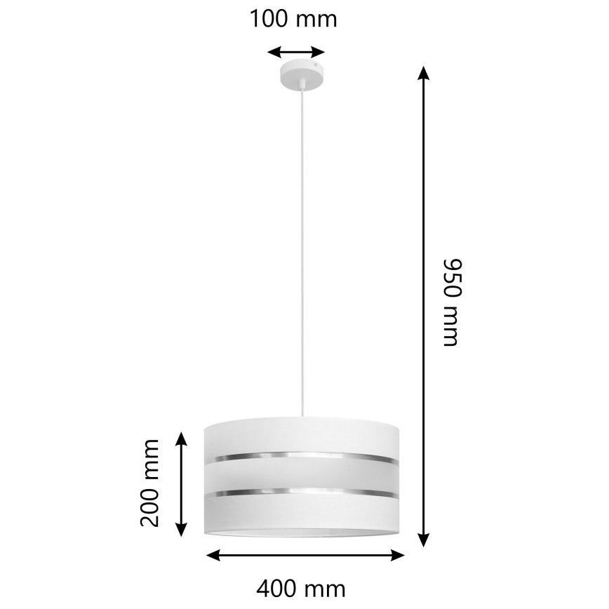 Luster na sajli HELEN 1xE27/15W/230V pr. 40 cm bela