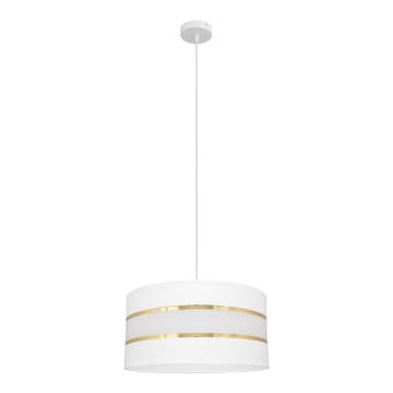 Luster na sajli HELEN 1xE27/15W/230V pr. 40 cm bela/zlatna