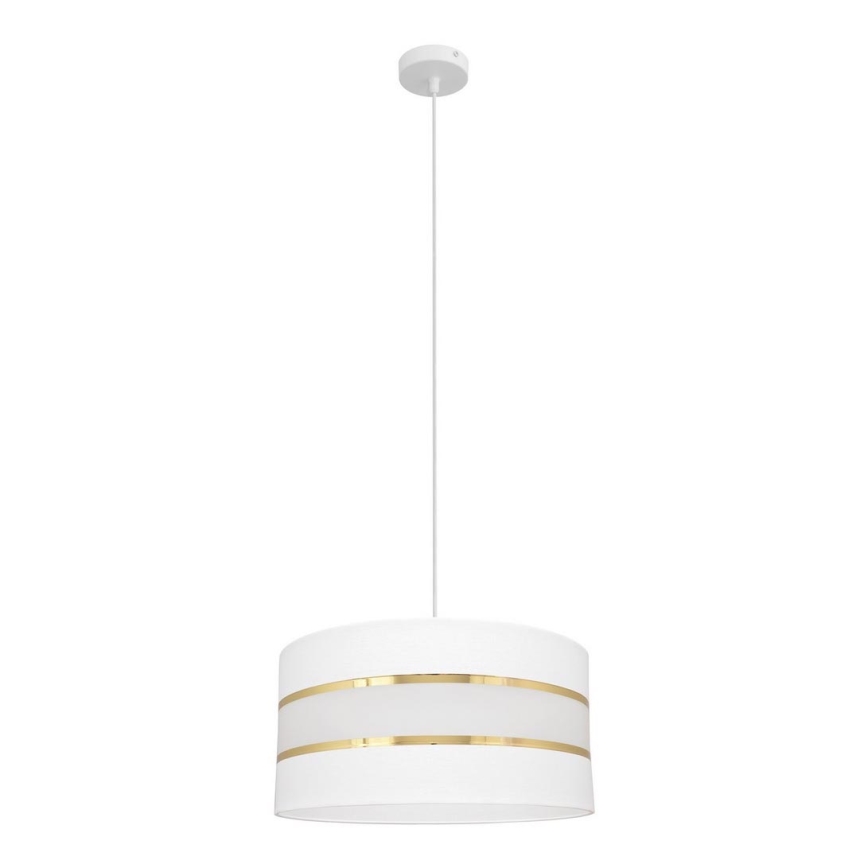 Luster na sajli HELEN 1xE27/15W/230V pr. 40 cm bela/zlatna