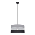 Luster na sajli HELEN 1xE27/15W/230V pr. 40 cm crno/sivo/srebrno
