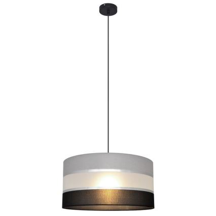 Luster na sajli HELEN 1xE27/15W/230V pr. 40 cm crno/sivo/srebrno