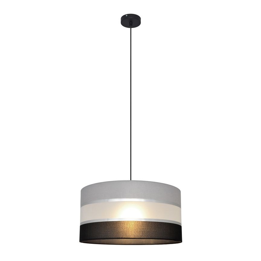Luster na sajli HELEN 1xE27/15W/230V pr. 40 cm crno/sivo/srebrno