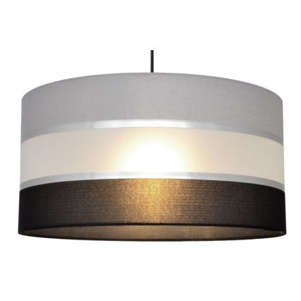 Luster na sajli HELEN 1xE27/15W/230V pr. 40 cm crno/sivo/srebrno