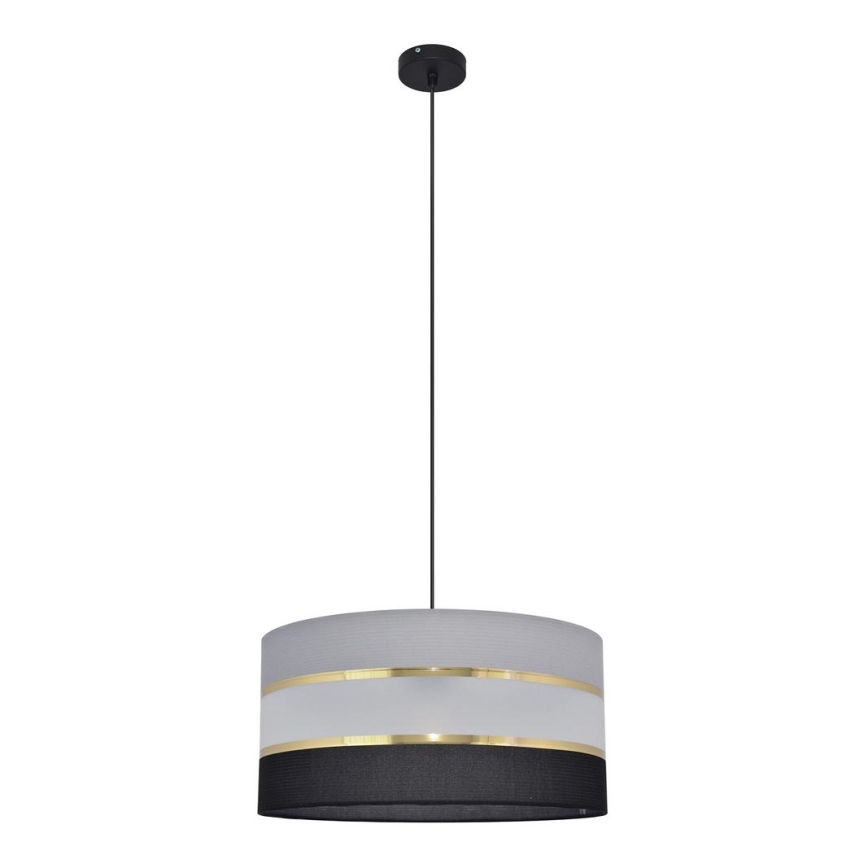 Luster na sajli HELEN 1xE27/15W/230V pr. 40 cm crno/sivo/zlatna
