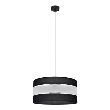 Luster na sajli HELEN 1xE27/15W/230V pr. 40 cm crno/srebrno