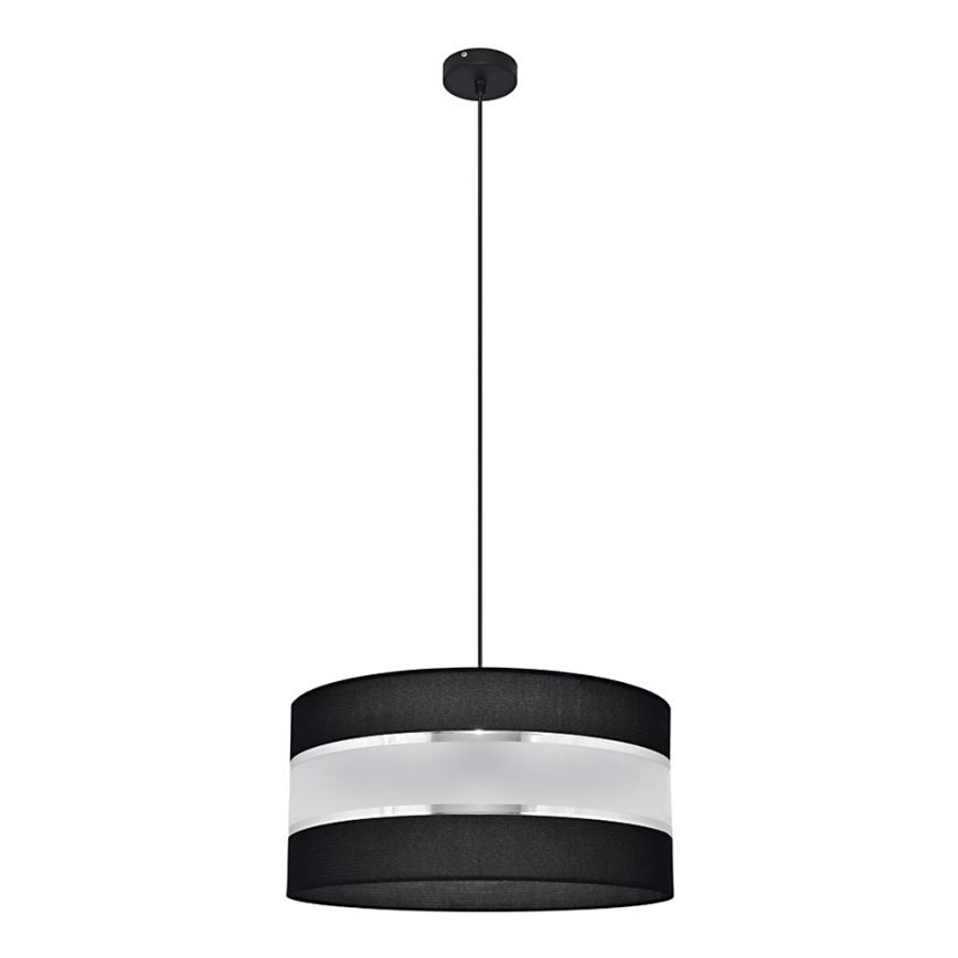 Luster na sajli HELEN 1xE27/15W/230V pr. 40 cm crno/srebrno