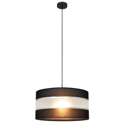 Luster na sajli HELEN 1xE27/15W/230V pr. 40 cm crno/srebrno