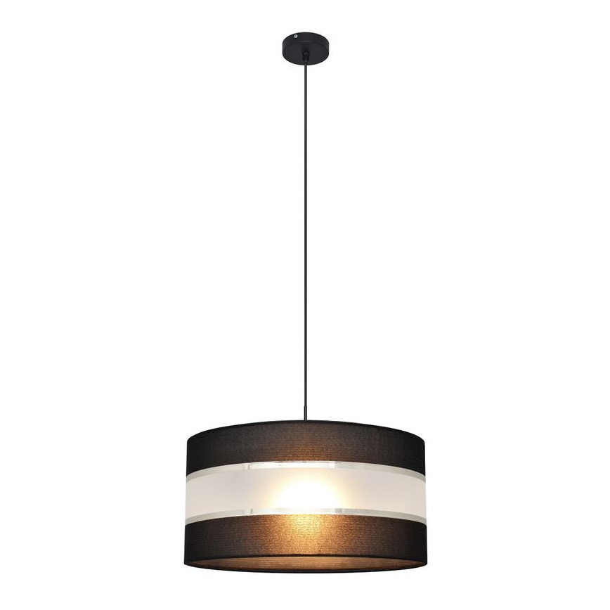 Luster na sajli HELEN 1xE27/15W/230V pr. 40 cm crno/srebrno