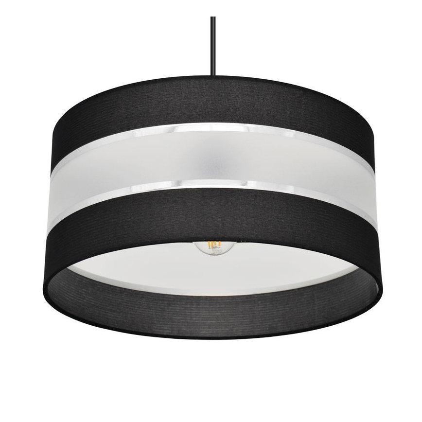 Luster na sajli HELEN 1xE27/15W/230V pr. 40 cm crno/srebrno