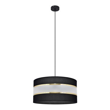 Luster na sajli HELEN 1xE27/15W/230V pr. 40 cm crno/zlatna