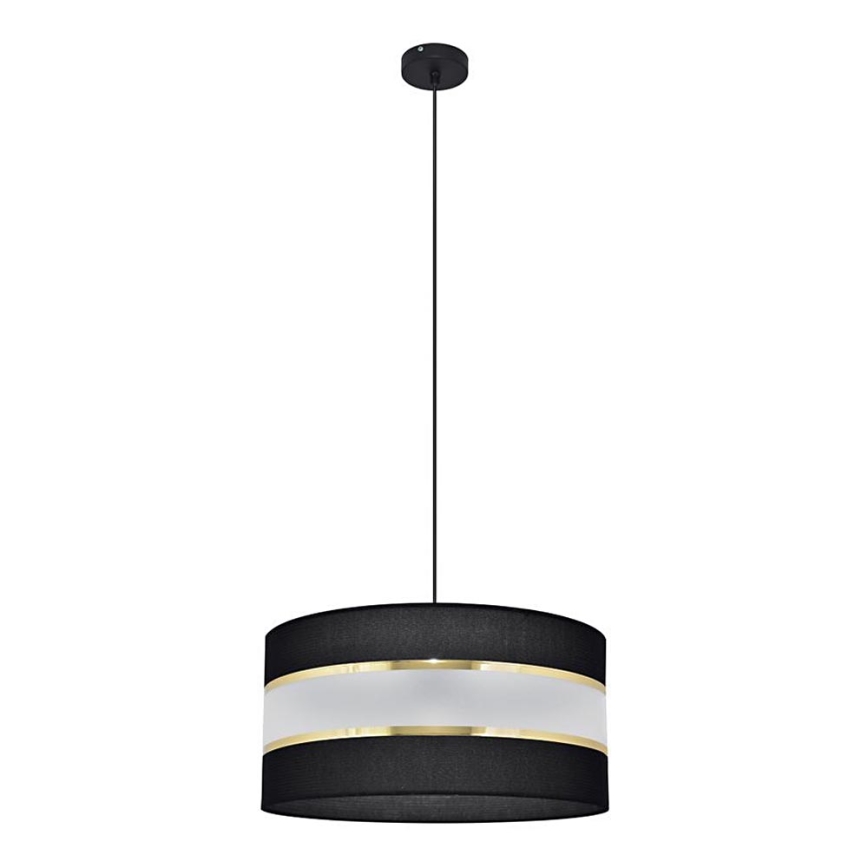 Luster na sajli HELEN 1xE27/15W/230V pr. 40 cm crno/zlatna