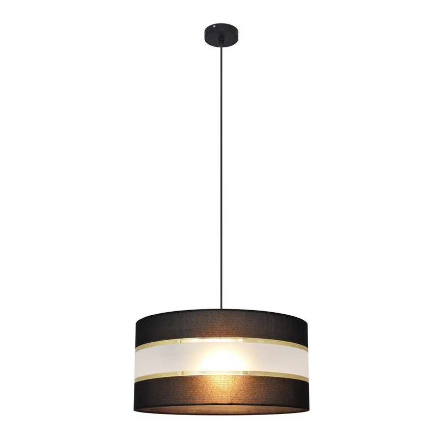 Luster na sajli HELEN 1xE27/15W/230V pr. 40 cm crno/zlatna