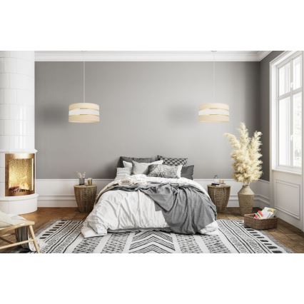 Luster na sajli HELEN 1xE27/15W/230V pr. 40 cm kremasta/zlatna