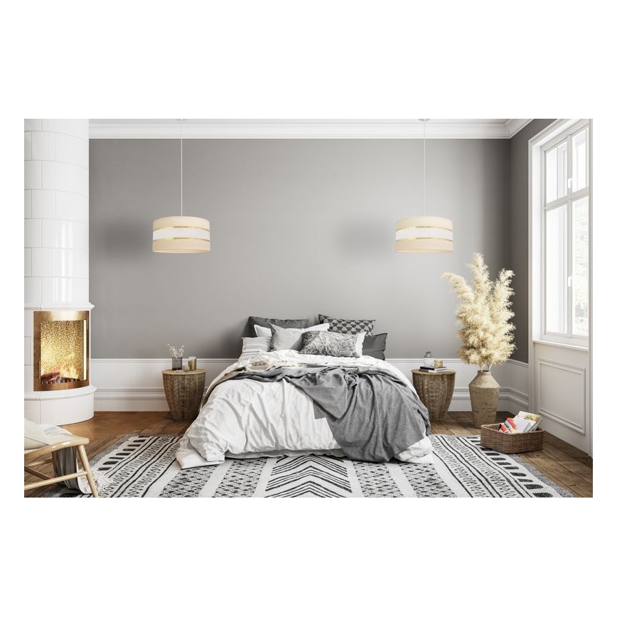 Luster na sajli HELEN 1xE27/15W/230V pr. 40 cm kremasta/zlatna