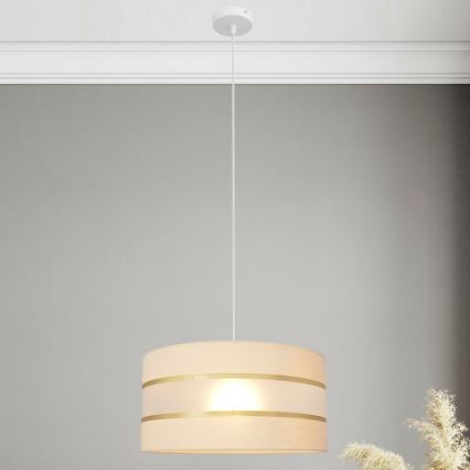 Luster na sajli HELEN 1xE27/15W/230V pr. 40 cm kremasta/zlatna