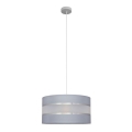 Luster na sajli HELEN 1xE27/15W/230V pr. 40 cm sivo/srebrno