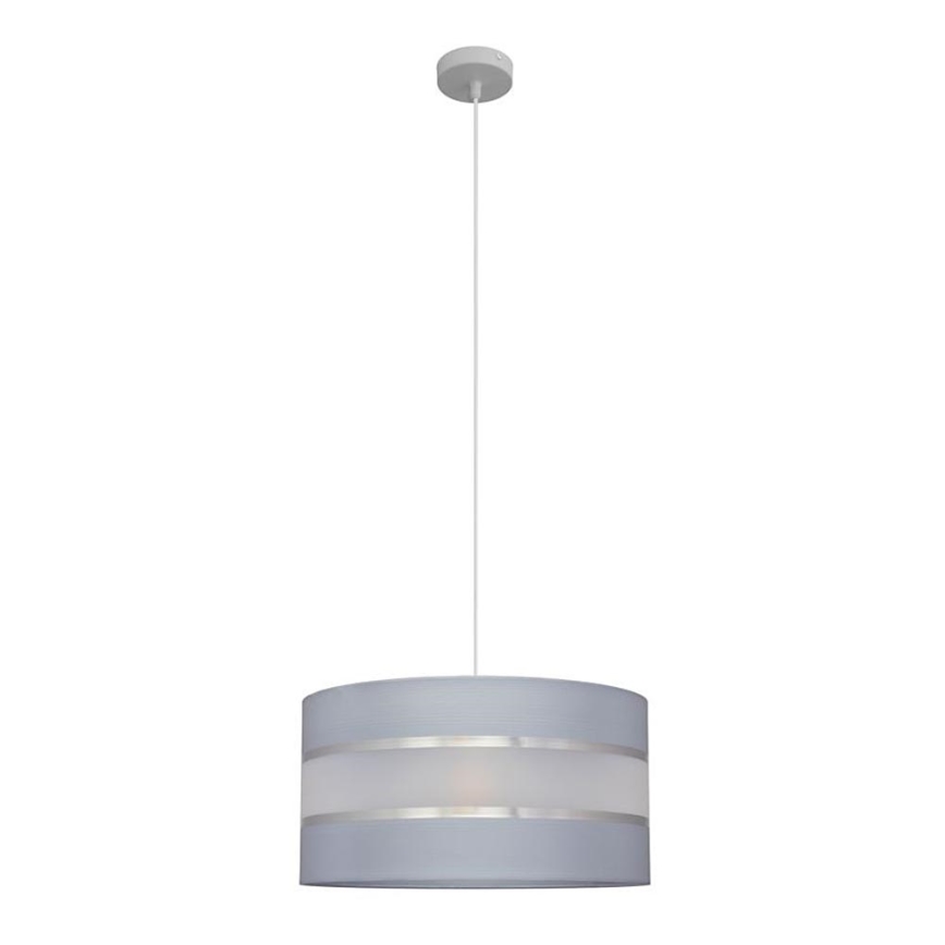 Luster na sajli HELEN 1xE27/15W/230V pr. 40 cm sivo/srebrno