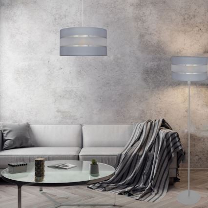 Luster na sajli HELEN 1xE27/15W/230V pr. 40 cm sivo/srebrno