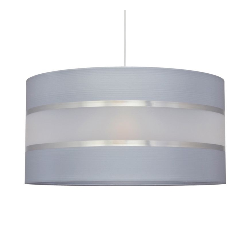 Luster na sajli HELEN 1xE27/15W/230V pr. 40 cm sivo/srebrno