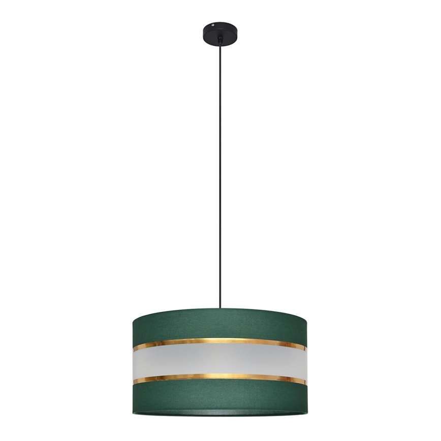 Luster na sajli HELEN 1xE27/15W/230V pr. 40 cm zelena/zlatna