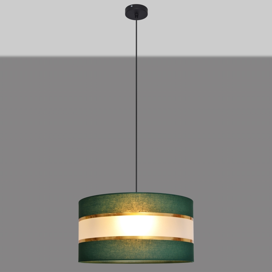 Luster na sajli HELEN 1xE27/15W/230V pr. 40 cm zelena/zlatna