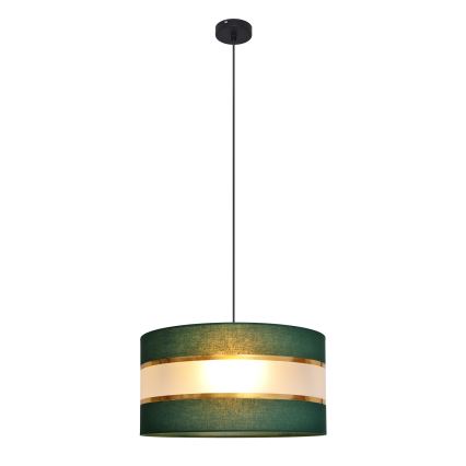 Luster na sajli HELEN 1xE27/15W/230V pr. 40 cm zelena/zlatna