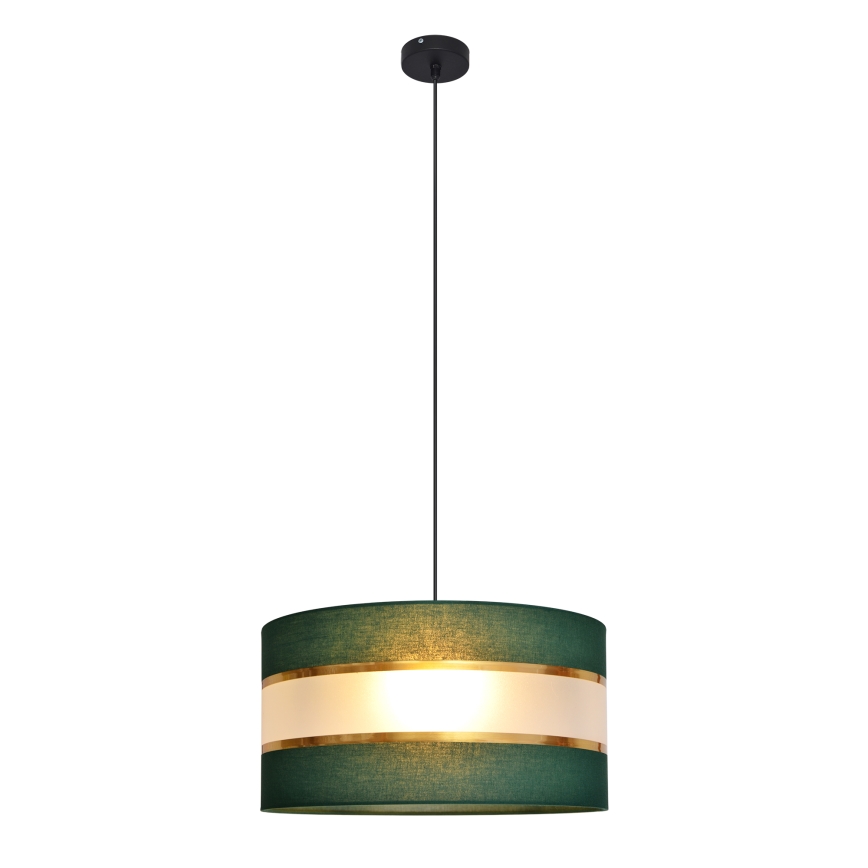 Luster na sajli HELEN 1xE27/15W/230V pr. 40 cm zelena/zlatna