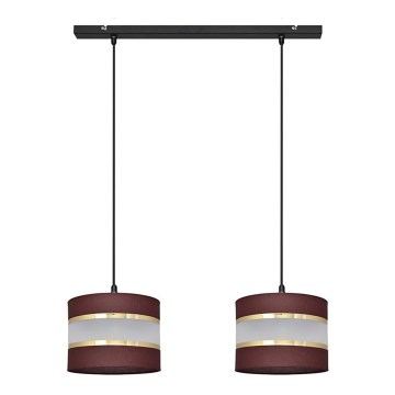 Luster na sajli HELEN 2xE27/15W/230V braon/crno/zlatna