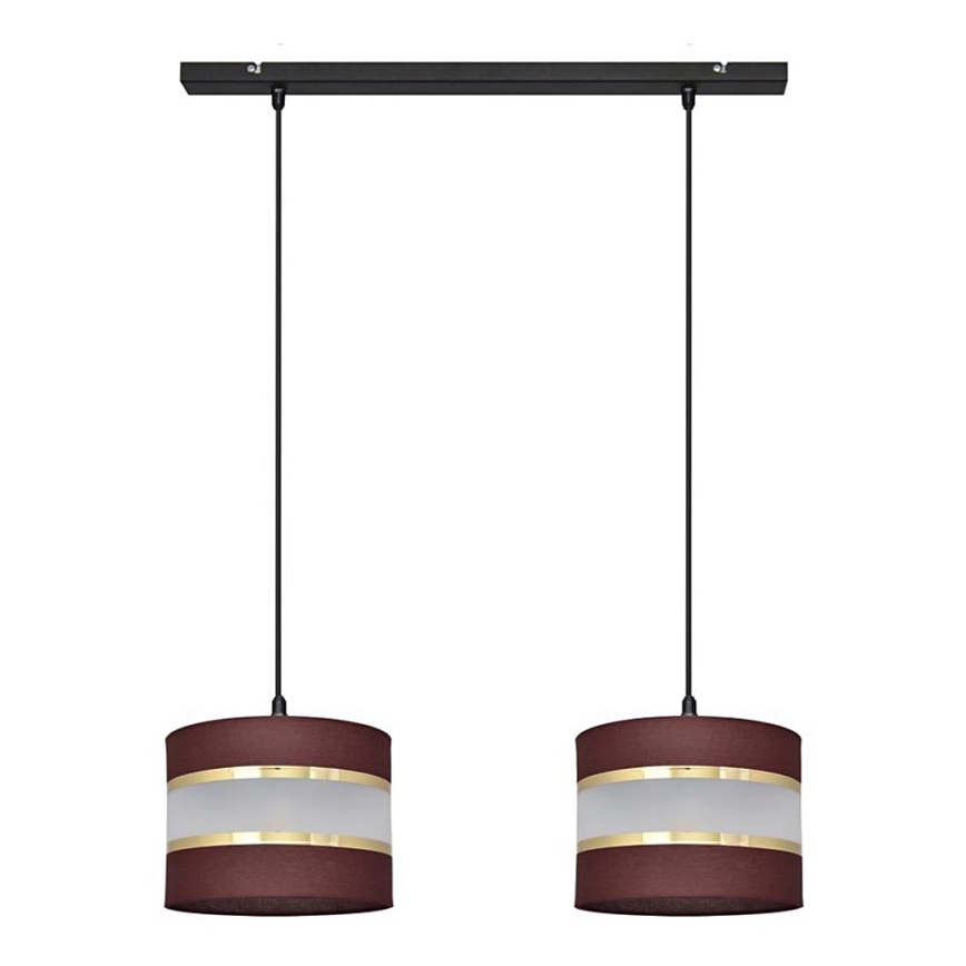 Luster na sajli HELEN 2xE27/15W/230V braon/crno/zlatna