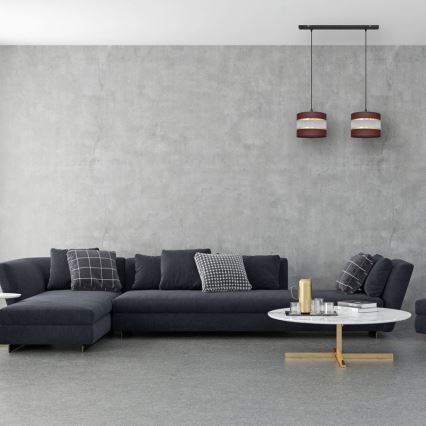 Luster na sajli HELEN 2xE27/15W/230V braon/crno/zlatna