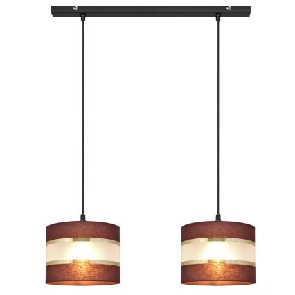 Luster na sajli HELEN 2xE27/15W/230V braon/crno/zlatna
