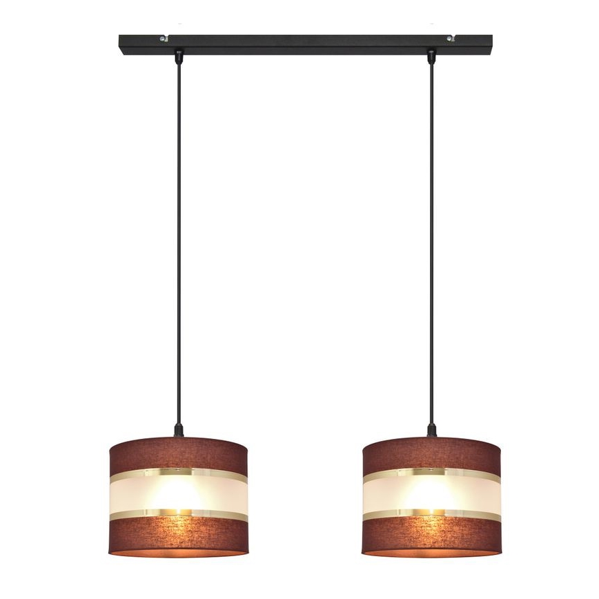 Luster na sajli HELEN 2xE27/15W/230V braon/crno/zlatna