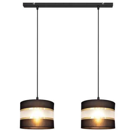 Luster na sajli HELEN 2xE27/15W/230V crno/zlatna