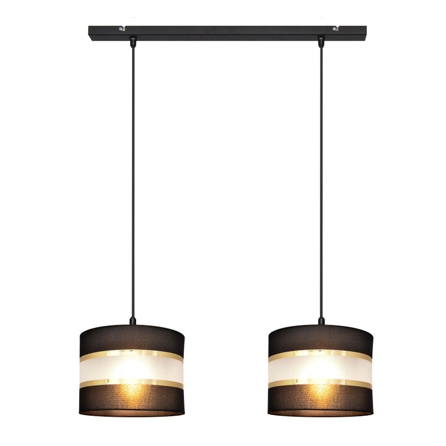 Luster na sajli HELEN 2xE27/15W/230V crno/zlatna